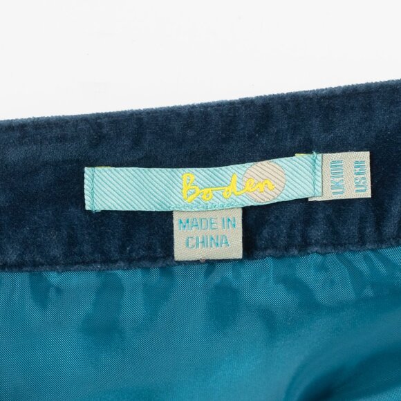 Boden turquoise blue green teal velvet ribbon skirt size 6 - Picture 4 of 9